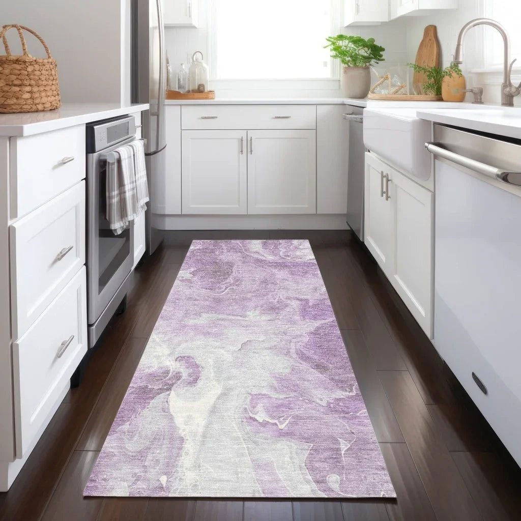 LOOMLAN Rugs Caelor Purple Washable Indoor-Outdoor Rug