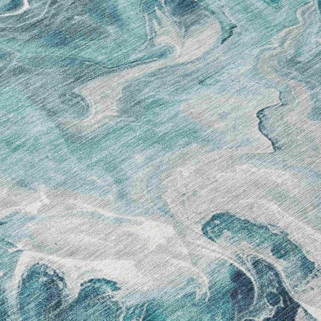 LOOMLAN Rugs Caelor Teal Washable Indoor-Outdoor Rug