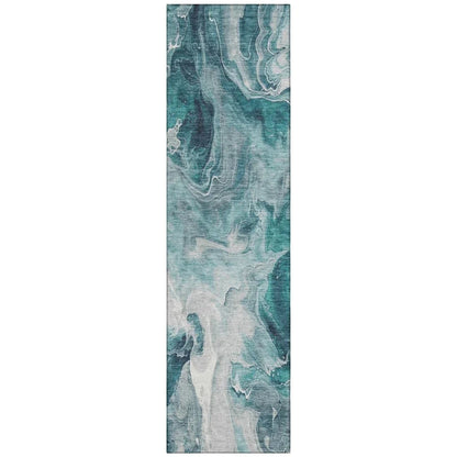 LOOMLAN Rugs Caelor Teal Washable Indoor-Outdoor Rug