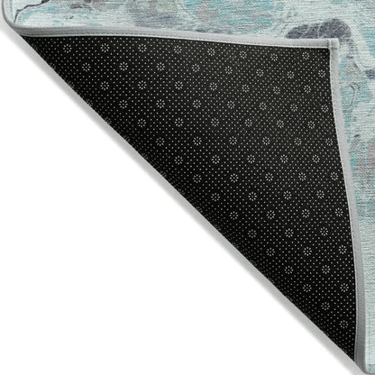 LOOMLAN Rugs Caelora Teal Washable Indoor-Outdoor Rug