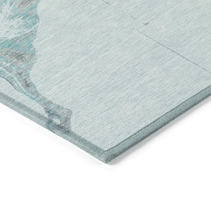 LOOMLAN Rugs Caelora Teal Washable Indoor-Outdoor Rug