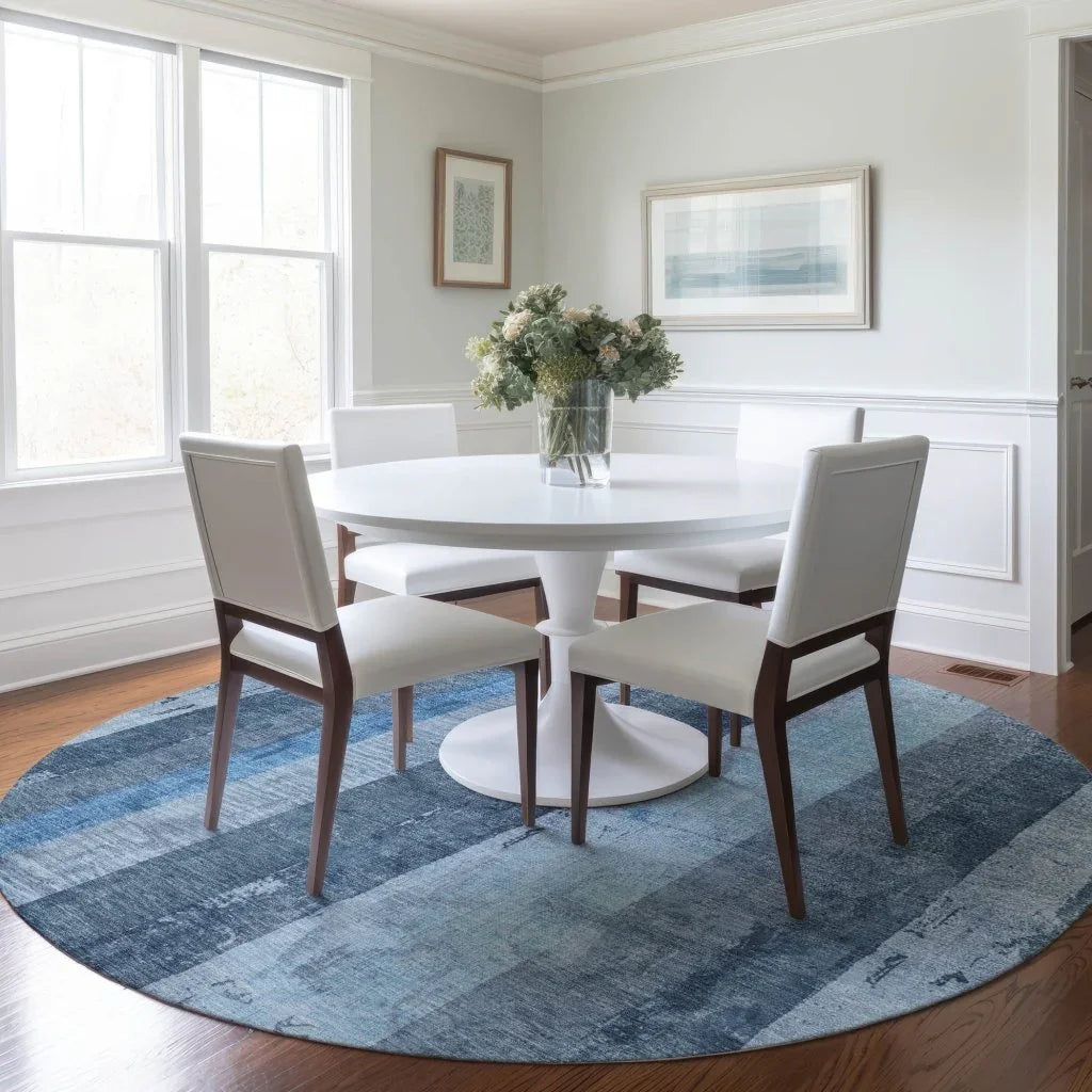 LOOMLAN Rugs Caelyn Blue Washable Indoor-Outdoor Rug