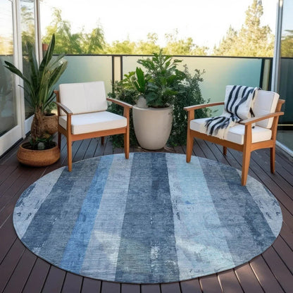 LOOMLAN Rugs Caelyn Blue Washable Indoor-Outdoor Rug
