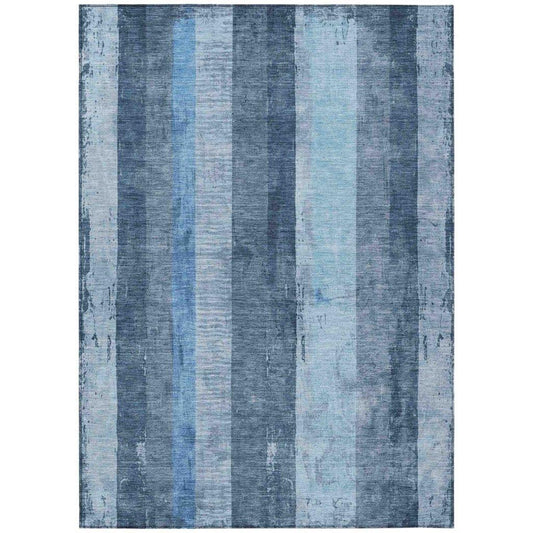 LOOMLAN Rugs Caelyn Blue Washable Indoor-Outdoor Rug