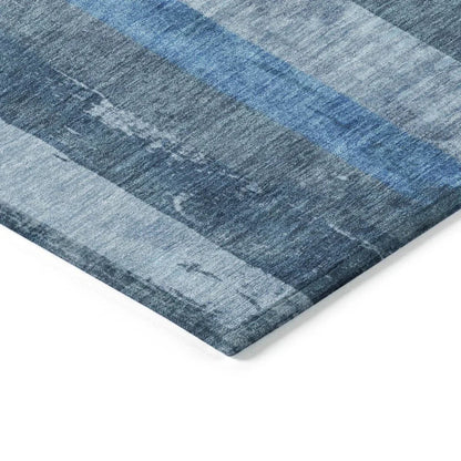 LOOMLAN Rugs Caelyn Blue Washable Indoor-Outdoor Rug