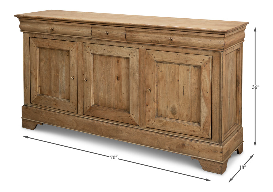 Cafe Au Lait Buffet Driftwood Finish-Sideboards-Sarreid-LOOMLAN