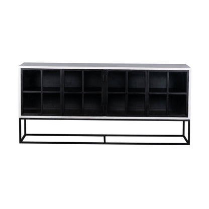 LH Home Caged Four Doors White Sideboard