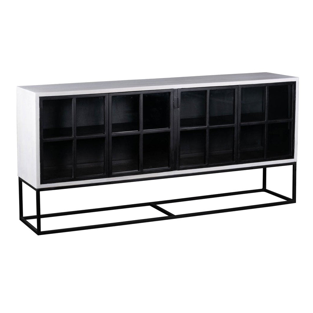 LH Home Caged Four Doors White Sideboard