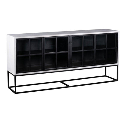 LH Home Caged Four Doors White Sideboard