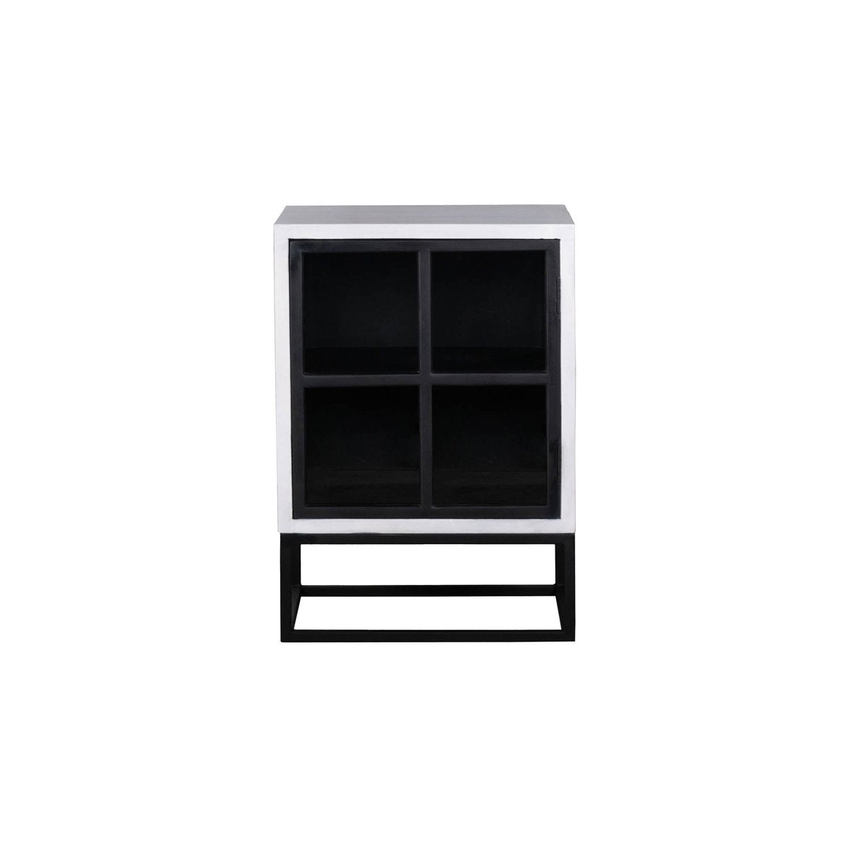 LH Home Caged Wooden White Side Table