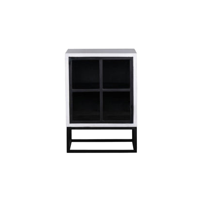 LH Home Caged Wooden White Side Table