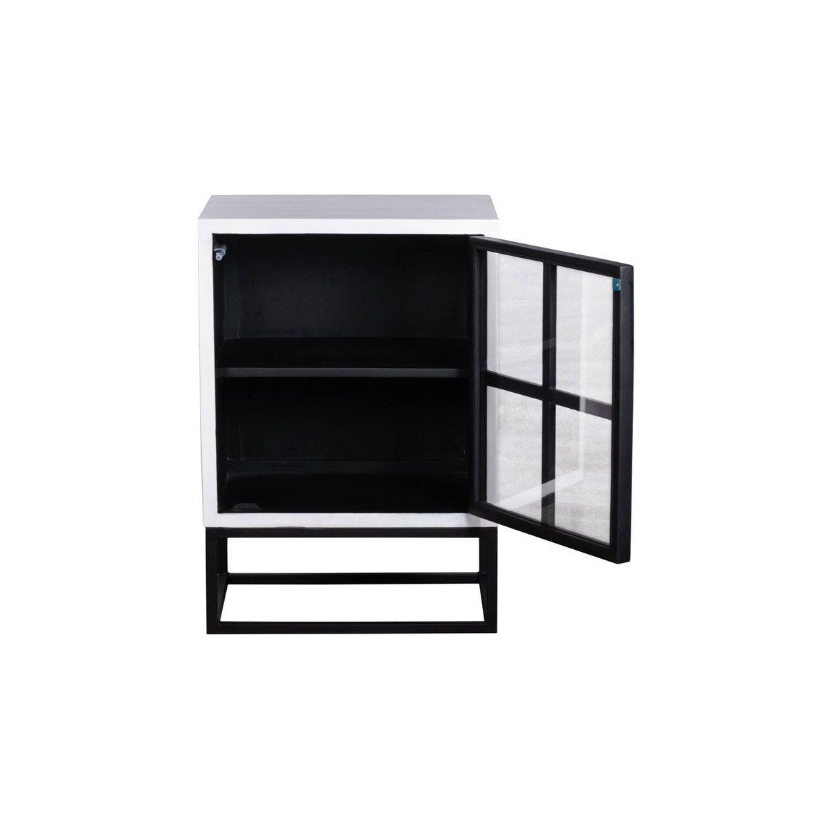 LH Home Caged Wooden White Side Table
