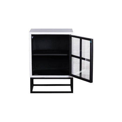 LH Home Caged Wooden White Side Table