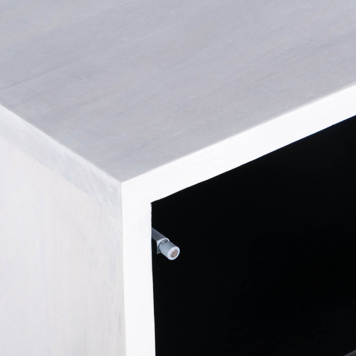 LH Home Caged Wooden White Side Table
