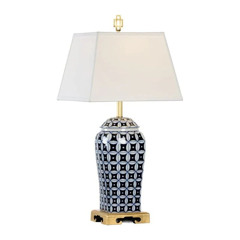 Chelsea House Cain Porcelain Blue White Design Table Lamp