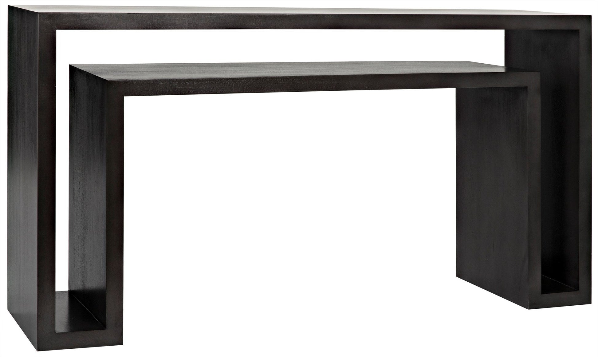 Caine Wood Black Rectangle Console Table-Console Tables-Noir-Sideboards and Things