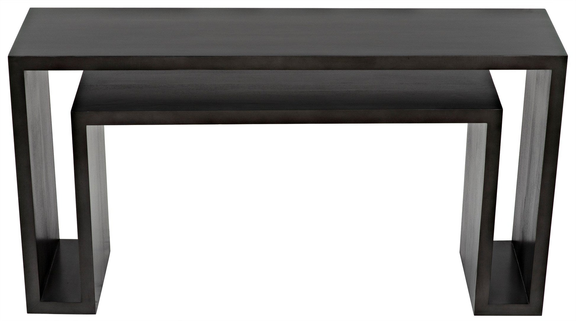 Caine Wood Black Rectangle Console Table-Console Tables-Noir-Sideboards and Things