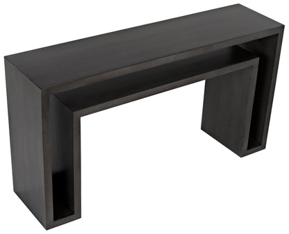 Caine Wood Black Rectangle Console Table-Console Tables-Noir-Sideboards and Things