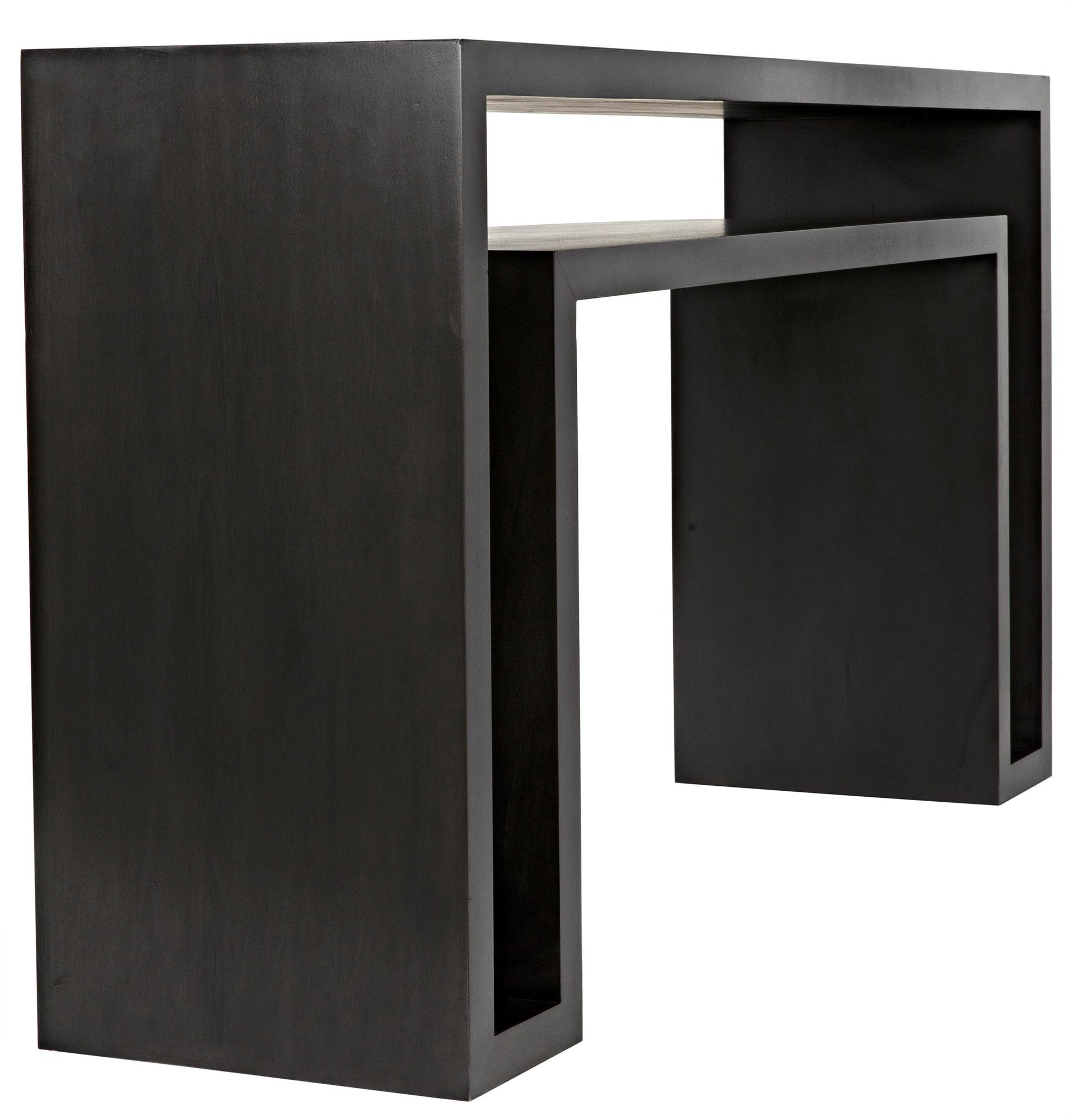 Caine Wood Black Rectangle Console Table-Console Tables-Noir-Sideboards and Things