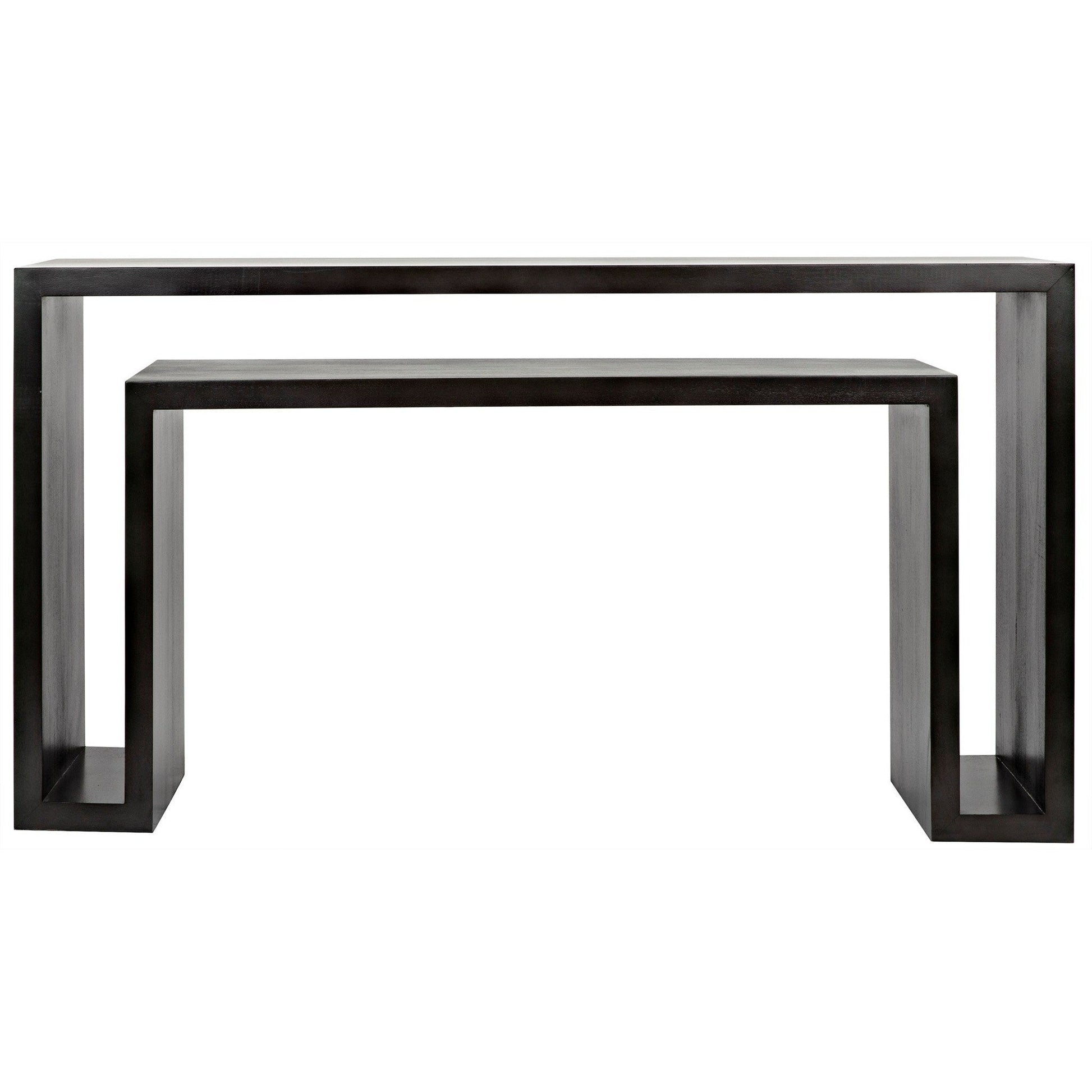 Caine Wood Black Rectangle Console Table-Console Tables-Noir-Sideboards and Things