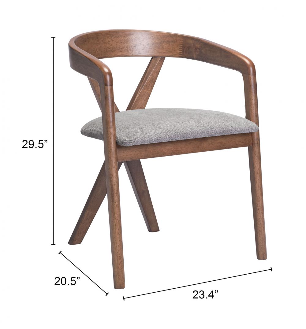 Zuo Modern Cairo Grey Fabric Dining Chair