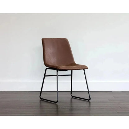 SUNPAN Cal Leather Armless Dining Chair 2PC