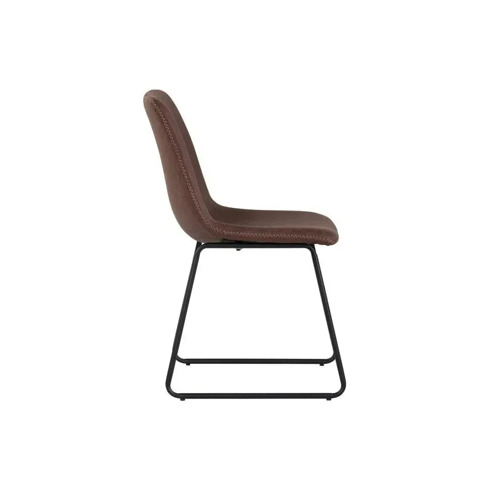 SUNPAN Cal Leather Armless Dining Chair 2PC
