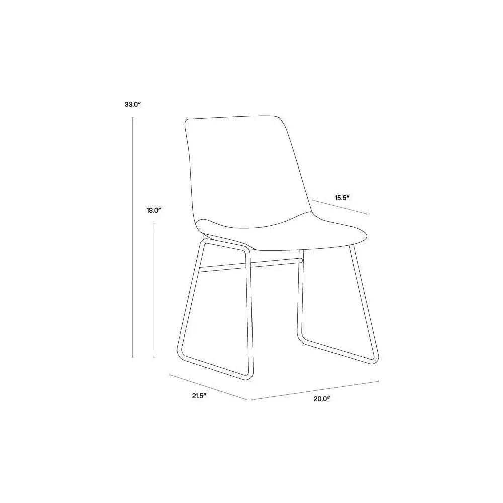 SUNPAN Cal Leather Armless Dining Chair 2PC