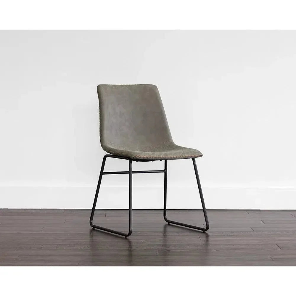 SUNPAN Cal Leather Armless Dining Chair 2PC