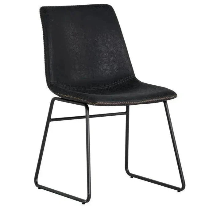 SUNPAN Cal Leather Armless Dining Chair 2PC