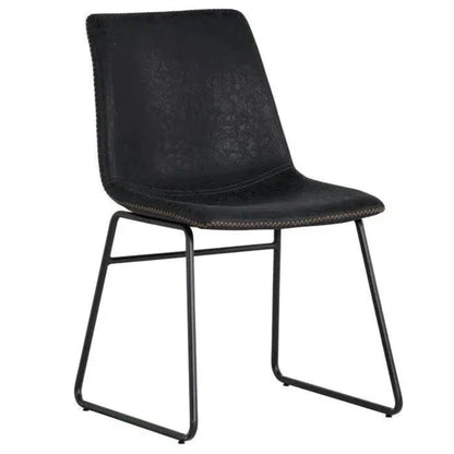 SUNPAN Cal Leather Armless Dining Chair 2PC