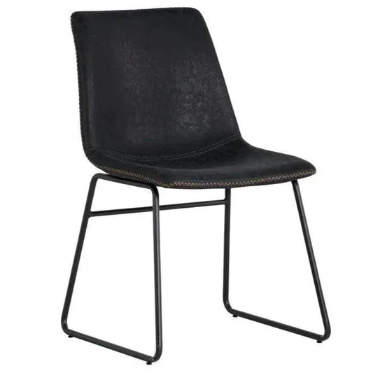 SUNPAN Cal Leather Armless Dining Chair 2PC