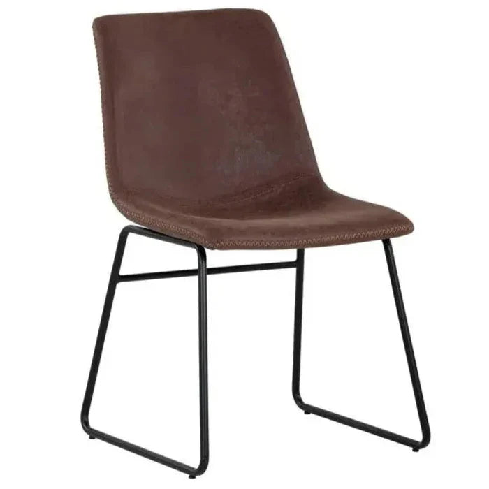 SUNPAN Cal Leather Armless Dining Chair 2PC