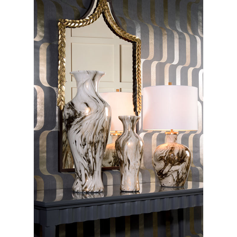 Wildwood Calacatta Glass Made Gold Table Lamp
