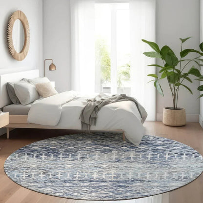LOOMLAN Rugs Calandria Blue Washable Indoor-Outdoor Rug
