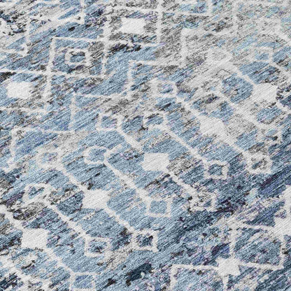 LOOMLAN Rugs Calandria Blue Washable Indoor-Outdoor Rug