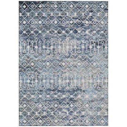 LOOMLAN Rugs Calandria Blue Washable Indoor-Outdoor Rug