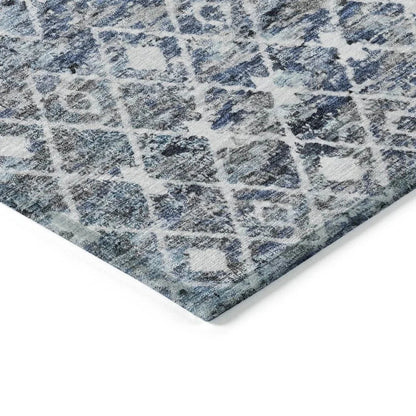 LOOMLAN Rugs Calandria Blue Washable Indoor-Outdoor Rug