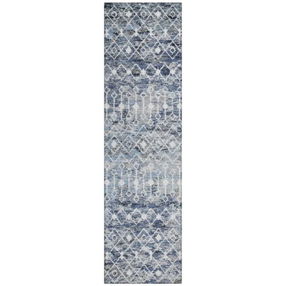 LOOMLAN Rugs Calandria Blue Washable Indoor-Outdoor Rug