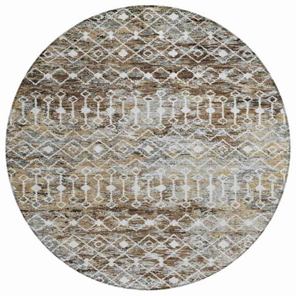 LOOMLAN Rugs Calandria Brown Washable Indoor-Outdoor Rug