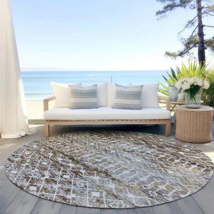 LOOMLAN Rugs Calandria Brown Washable Indoor-Outdoor Rug