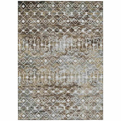LOOMLAN Rugs Calandria Brown Washable Indoor-Outdoor Rug