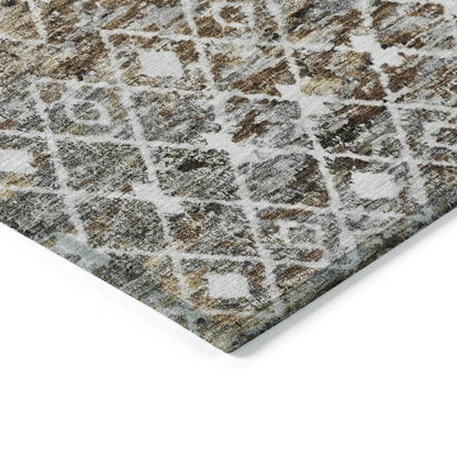 LOOMLAN Rugs Calandria Brown Washable Indoor-Outdoor Rug