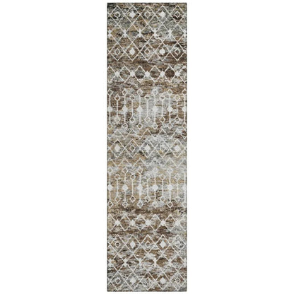 LOOMLAN Rugs Calandria Brown Washable Indoor-Outdoor Rug