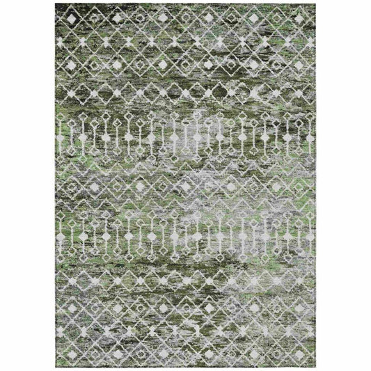 LOOMLAN Rugs Calandria Green Washable Indoor-Outdoor Rug