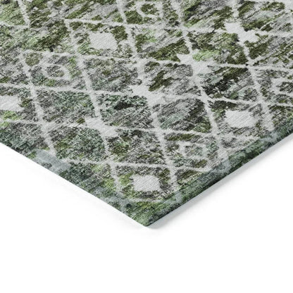 LOOMLAN Rugs Calandria Green Washable Indoor-Outdoor Rug