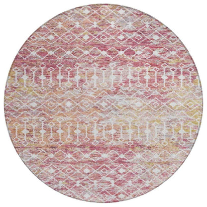 LOOMLAN Rugs Calandria Pink Washable Indoor-Outdoor Rug