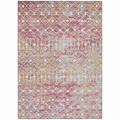 LOOMLAN Rugs Calandria Pink Washable Indoor-Outdoor Rug