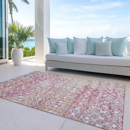 LOOMLAN Rugs Calandria Pink Washable Indoor-Outdoor Rug