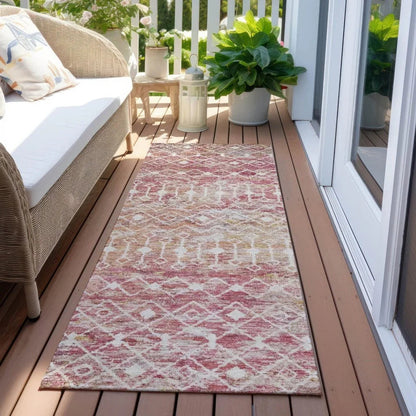 LOOMLAN Rugs Calandria Pink Washable Indoor-Outdoor Rug